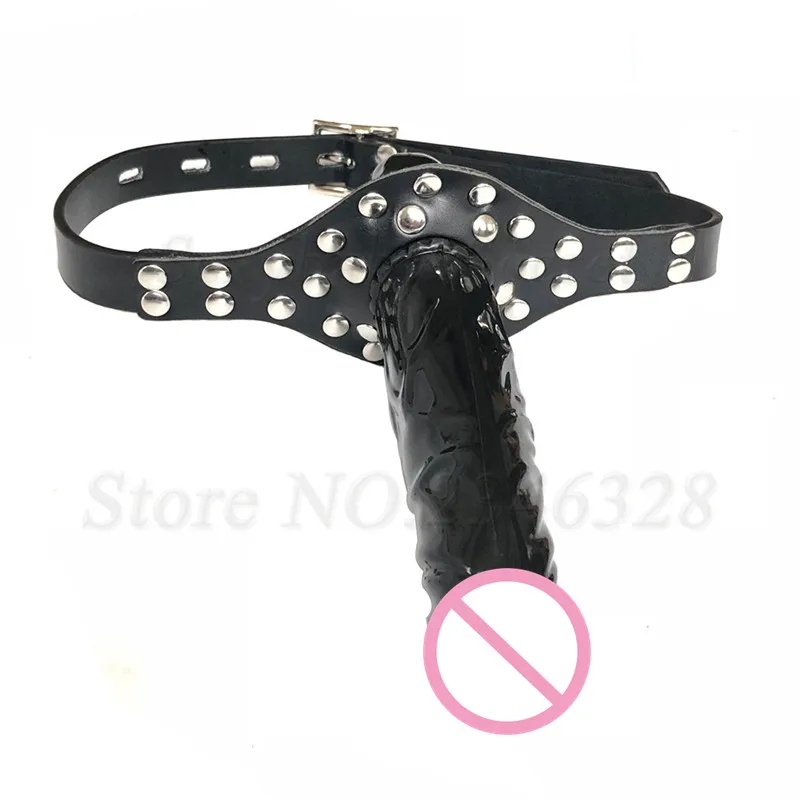 Double-Ended Dildos Gag Strap On Open Mouth Dong Plug PU Leather Harness Realistic Cock Bondage Adult Games Sex Toys For Couples Double-Ended Dildos Gag Strap On Open Mouth Dong Plug PU Leather Harness Realistic Cock Bondage Adult Games Sex Toys For Couples