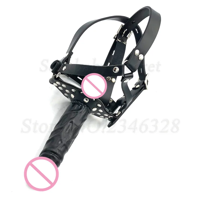 Double-Ended Dildos Gag Strap On Open Mouth Dong Plug PU Leather Harness Realistic Cock Bondage Adult Games Sex Toys For Couples Double-Ended Dildos Gag Strap On Open Mouth Dong Plug PU Leather Harness Realistic Cock Bondage Adult Games Sex Toys For Couples
