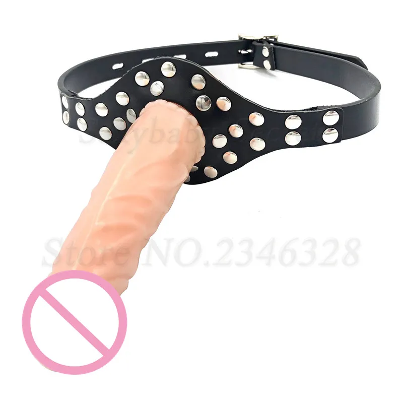 Double-Ended Dildos Gag Strap On Open Mouth Dong Plug PU Leather Harness Realistic Cock Bondage Adult Games Sex Toys For Couples Double-Ended Dildos Gag Strap On Open Mouth Dong Plug PU Leather Harness Realistic Cock Bondage Adult Games Sex Toys For Couples