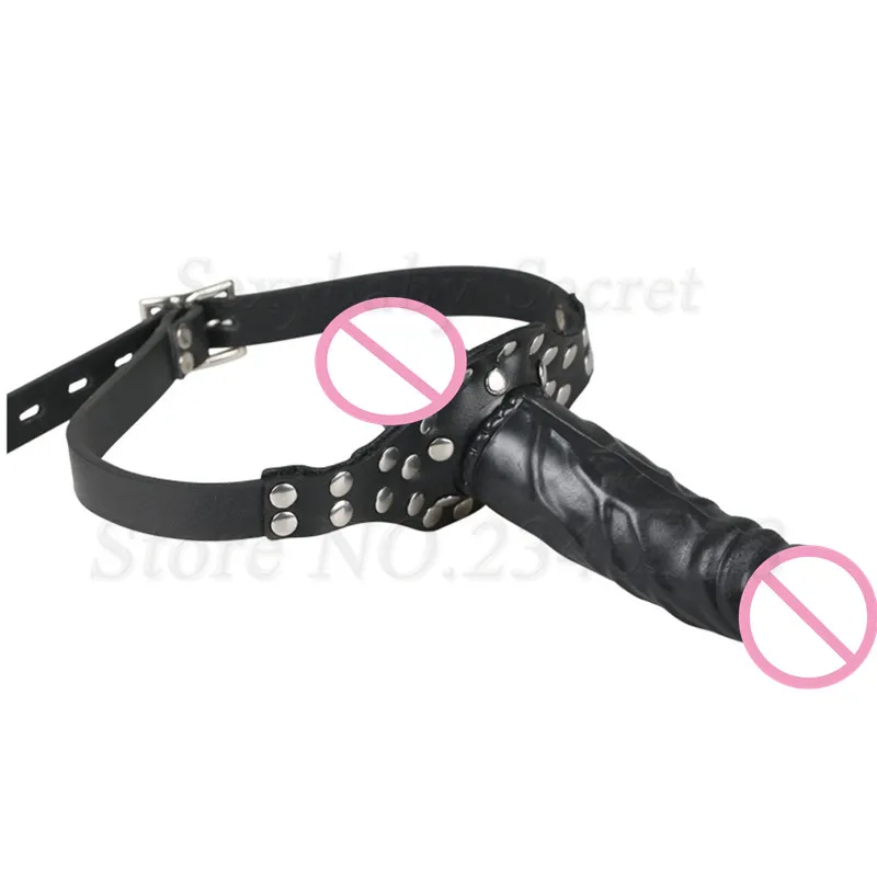 Double-Ended Dildos Gag Strap On Open Mouth Dong Plug PU Leather Harness Realistic Cock Bondage Adult Games Sex Toys For Couples Double-Ended Dildos Gag Strap On Open Mouth Dong Plug PU Leather Harness Realistic Cock Bondage Adult Games Sex Toys For Couples