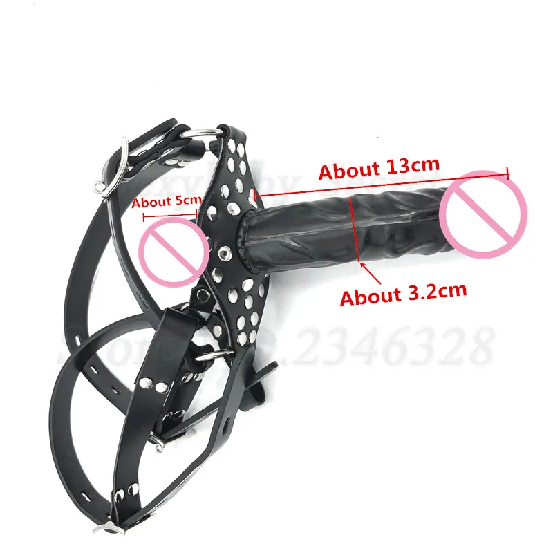 Double-Ended Dildos Gag Strap On Open Mouth Dong Plug PU Leather Harness Realistic Cock Bondage Adult Games Sex Toys For Couples Double-Ended Dildos Gag Strap On Open Mouth Dong Plug PU Leather Harness Realistic Cock Bondage Adult Games Sex Toys For Couples