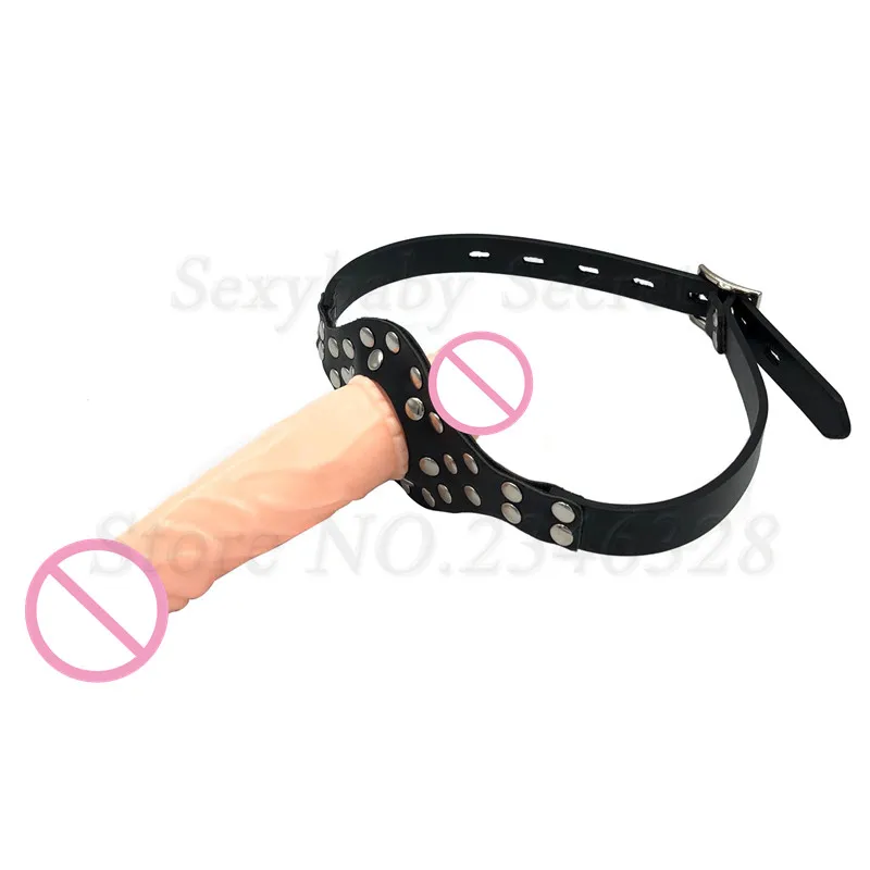 Double-Ended Dildos Gag Strap On Open Mouth Dong Plug PU Leather Harness Realistic Cock Bondage Adult Games Sex Toys For Couples Double-Ended Dildos Gag Strap On Open Mouth Dong Plug PU Leather Harness Realistic Cock Bondage Adult Games Sex Toys For Couples