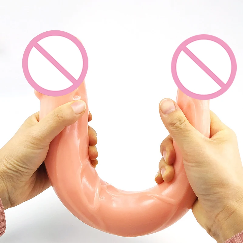 Soft Super Realistic Dual Ended Penis Long Double Head Dildo Jelly Dildos Sex Toys for Lesbian Masturbator Big Anal Dildos