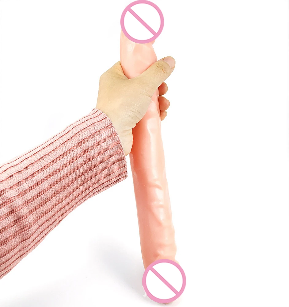 Soft Super Realistic Dual Ended Penis Long Double Head Dildo Jelly Dildos Sex Toys for Lesbian Masturbator Big Anal Dildos