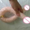 57cm super long soft flexible double dong head dildo flesh color realistic penis artificial double ended dildos lesbian sex toy