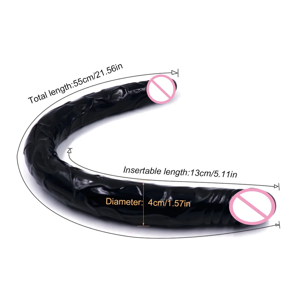 Double Dildo super long 21.5 Inch Flexible Soft penis Vagina and Anal Women Gay Lesbian Double Ended Dong Sex Toy