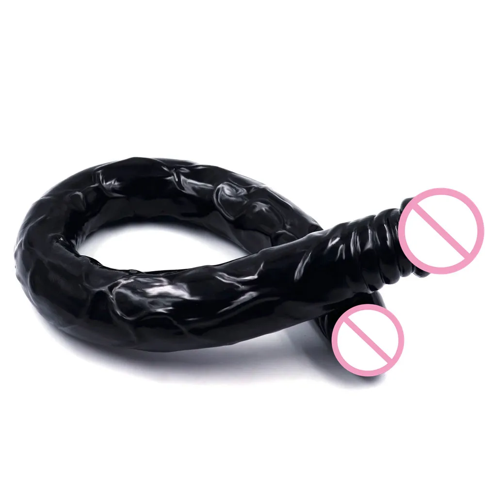 Double Dildo super long 21.5 Inch Flexible Soft penis Vagina and Anal Women Gay Lesbian Double Ended Dong Sex Toy