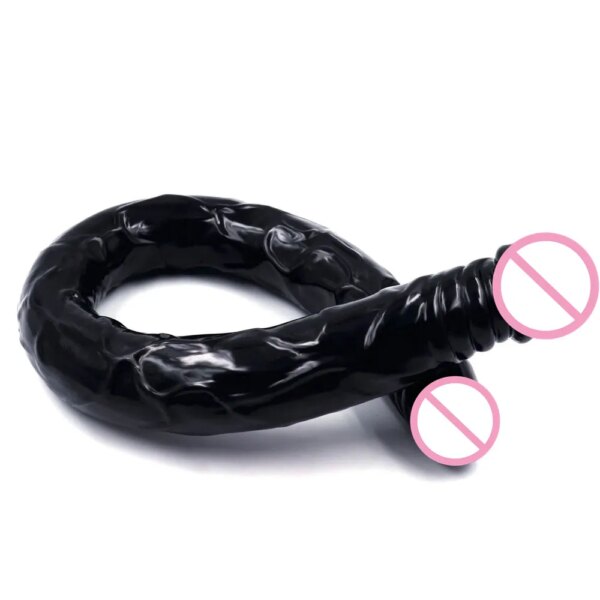 Double Dildo super long 21.5 Inch Flexible Soft penis Vagina and Anal Women Gay Lesbian Double Ended Dong Sex Toy