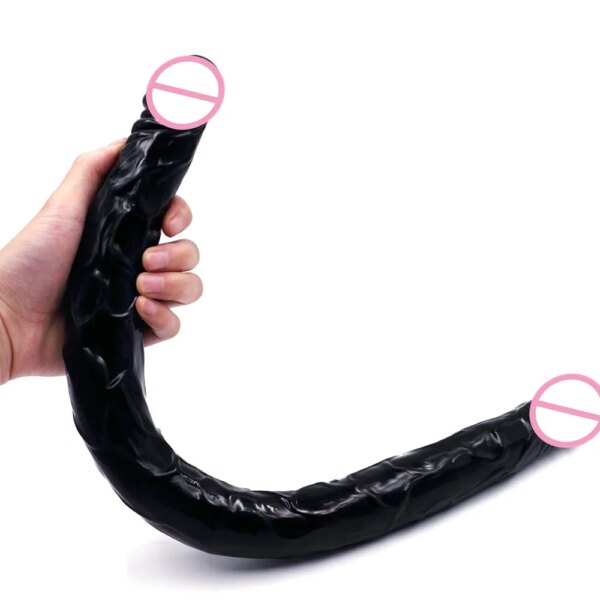 Double Dildo super long 21.5 Inch Flexible Soft penis Vagina and Anal Women Gay Lesbian Double Ended Dong Sex Toy