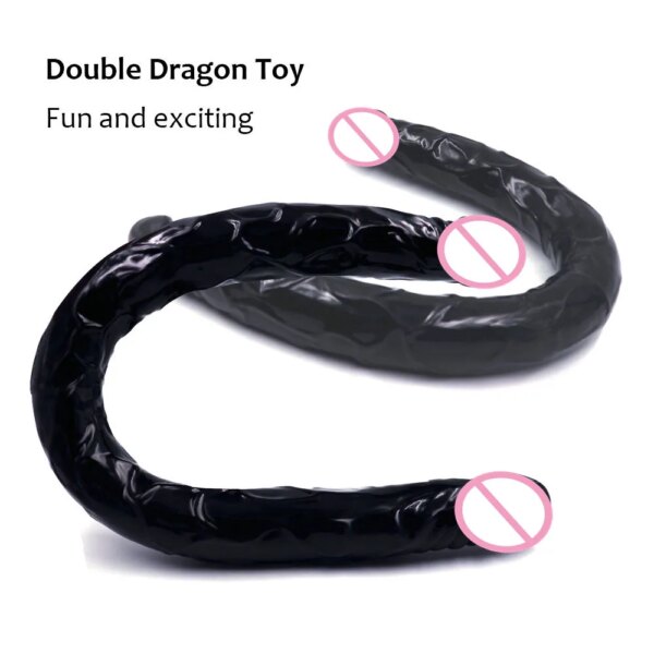Double Dildo super long 21.5 Inch Flexible Soft penis Vagina and Anal Women Gay Lesbian Double Ended Dong Sex Toy