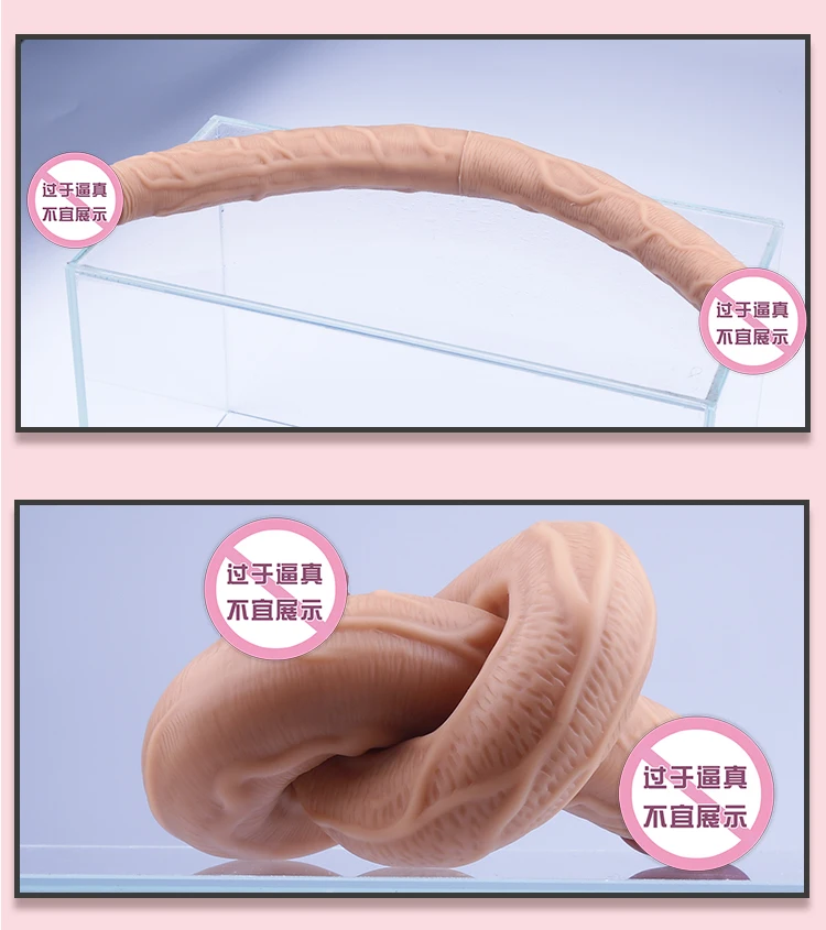 Double Ended Silicone Dildo Realistic Dong Cock Toy for Female G-Spot Massager Vagina Toy Fake Penis Dildo for Lesbians Anal