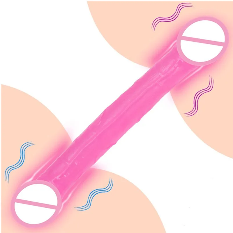 Double Head Dildo Big Dick for Women Oversized Thick Dummy Penis Can Be Used on Both Ends Lesbian Sex Toys Adult Game Products