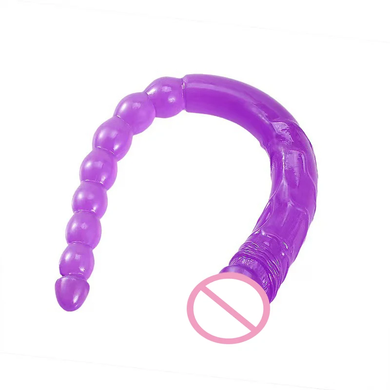 Double Ended Soft Jelly Dildo Vaginal Anal Plug Massager Anus Beads Super Long Artificial Penis Masturbators Toys for Adults