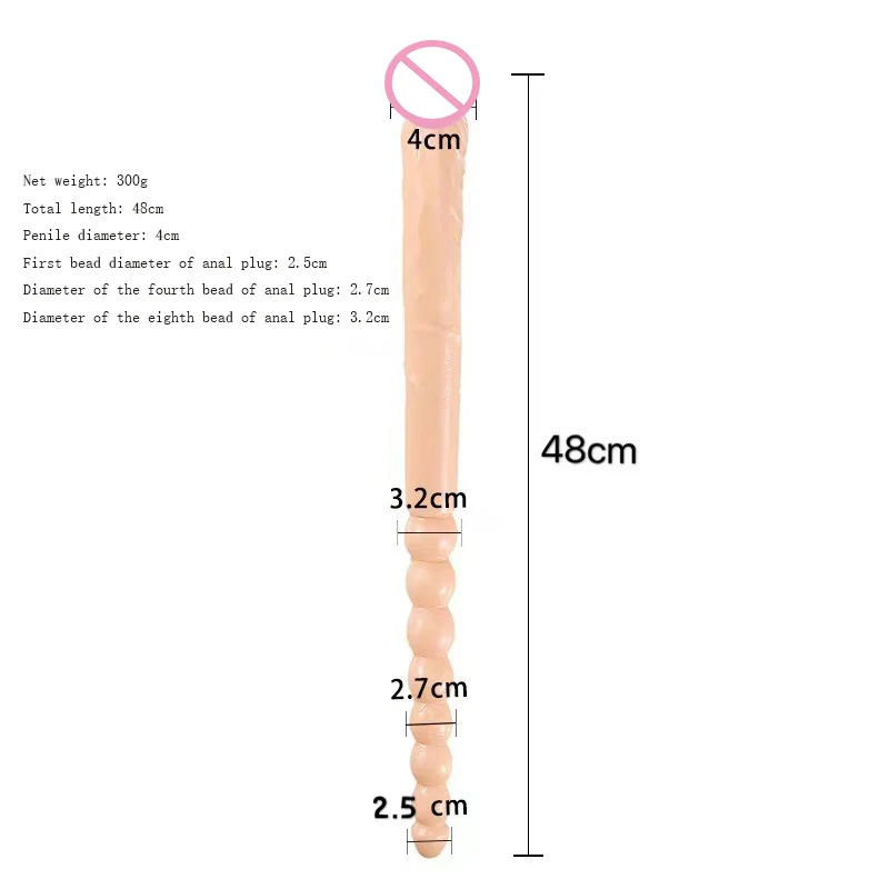 Double Ended Soft Jelly Dildo Vaginal Anal Plug Massager Anus Beads Super Long Artificial Penis Masturbators Toys for Adults