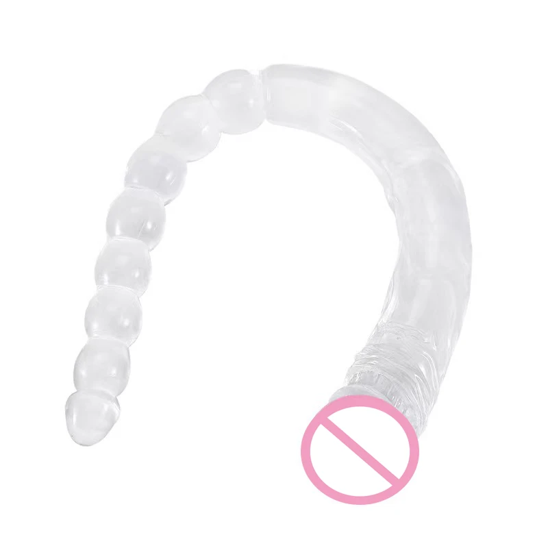 Double Ended Soft Jelly Dildo Vaginal Anal Plug Massager Anus Beads Super Long Artificial Penis Masturbators Toys for Adults