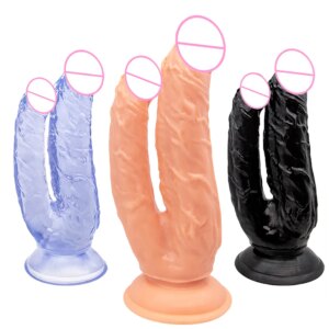 Double head Realistic Dildo Long Anal Plug for Women Men Couple Ended Flexible Big Penis Adult Sex Toy for Lesbian Sex Products