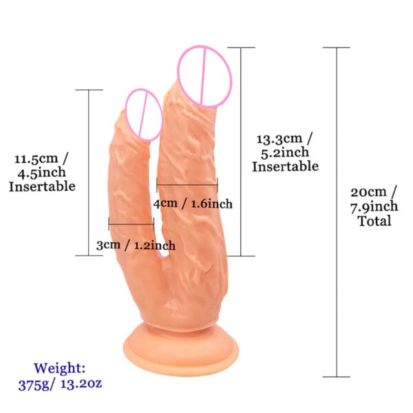 Double head Realistic Dildo Long Anal Plug for Women Men Couple Ended Flexible Big Penis Adult Sex Toy for Lesbian Sex Products