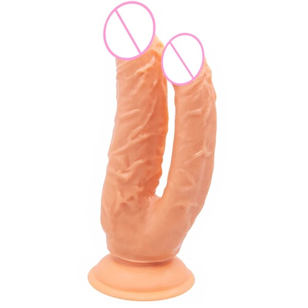 Double head Realistic Dildo Long Anal Plug for Women Men Couple Ended Flexible Big Penis Adult Sex Toy for Lesbian Sex Products