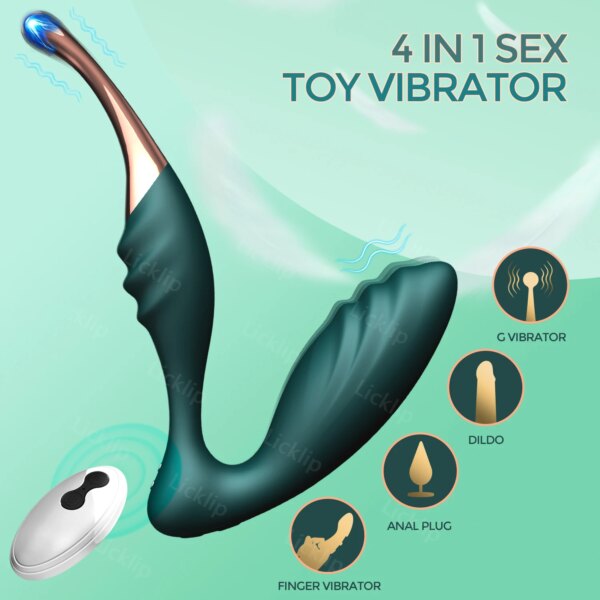 Double Ended Dildo Vibrator G Spot Clitoral Stimulator Anal plug Remote Control Vagina Masturbator Sex Toys for Women 18