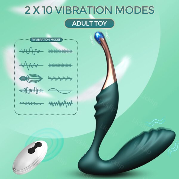 Double Ended Dildo Vibrator G Spot Clitoral Stimulator Anal plug Remote Control Vagina Masturbator Sex Toys for Women 18