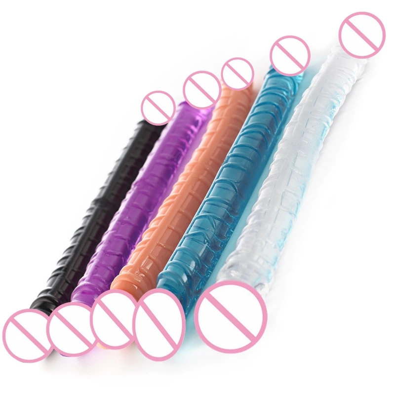 Double Head Realistic Dildo Long Anal Play Ended Dildo Flexible Big Penis Adult Sex Toys For Women Couples Lesbian Masturbators