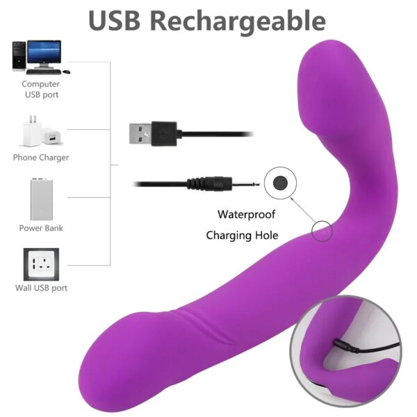 Lesbian Strapless Strapon Dildo Vibrators Erotic Remote Control Strap on Double Ended Pegging Penis Adult Sex Toys for Woman