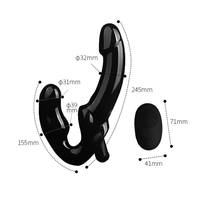 Strapless Strap-on G-spot Vibrator Double Ended Dildo Sex Lesbian Women Toys, Vibration Remote for Lesbian Anal Play Adult Toys