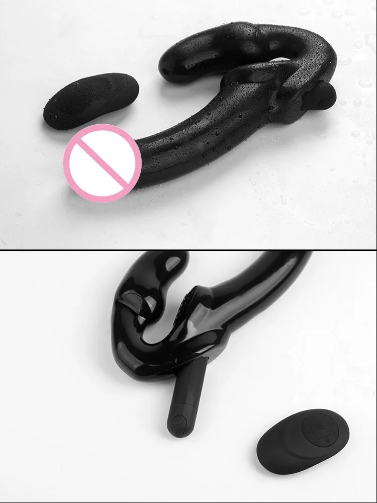 Strapless Strap-on G-spot Vibrator Double Ended Dildo Sex Lesbian Women Toys, Vibration Remote for Lesbian Anal Play Adult Toys