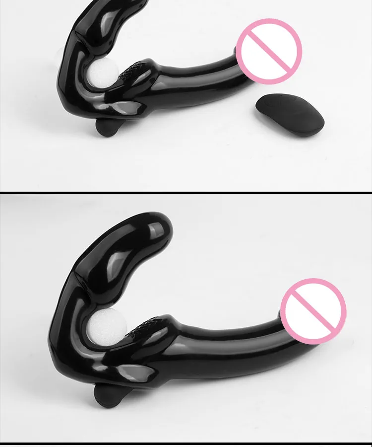 Strapless Strap-on G-spot Vibrator Double Ended Dildo Sex Lesbian Women Toys, Vibration Remote for Lesbian Anal Play Adult Toys