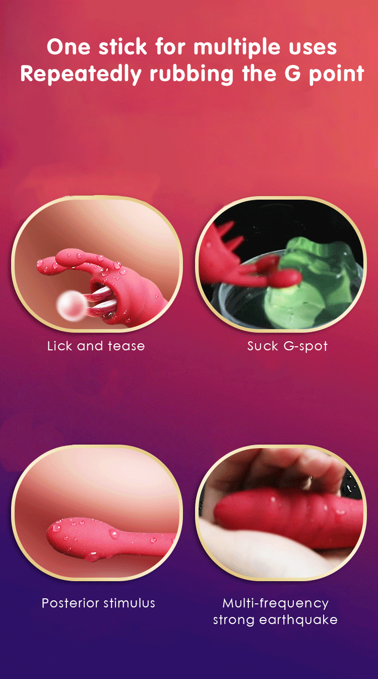 3 IN 1 Double Tongue Licking Nipple Vibrator Heating G Spot Clitoris Stimulator Vaginal Anal Orgasm Dildo Sex Toy For Women