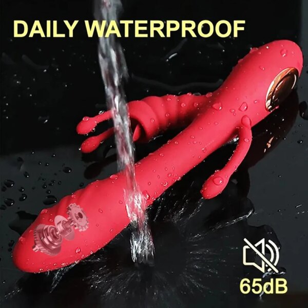 3 IN 1 Double Tongue Licking Nipple Vibrator Heating G Spot Clitoris Stimulator Vaginal Anal Orgasm Dildo Sex Toy For Women