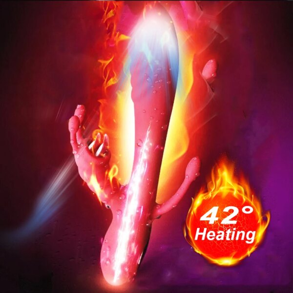 3 IN 1 Double Tongue Licking Nipple Vibrator Heating G Spot Clitoris Stimulator Vaginal Anal Orgasm Dildo Sex Toy For Women