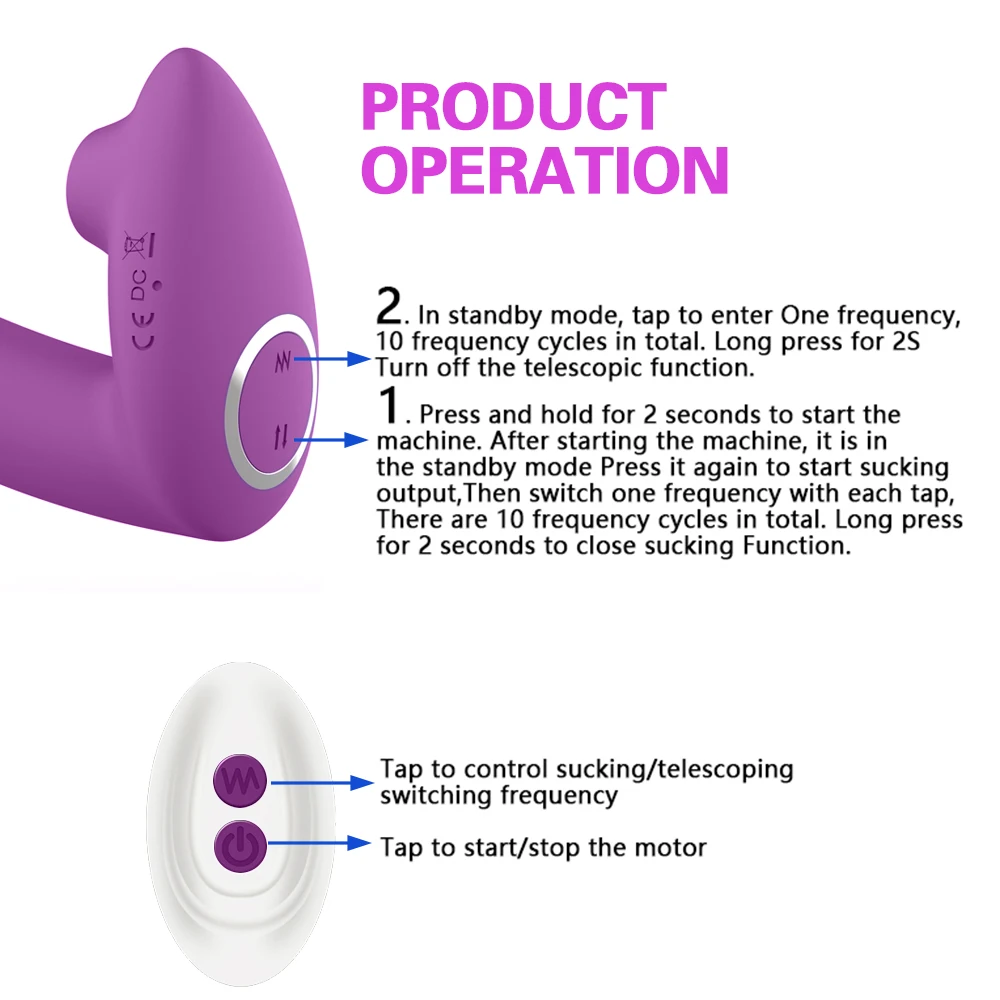Remote Vibrator Telescopic Sucking Vagina G Spot Massager Clitoris Stimulator Female Masturbators Dildo For Women Sex Toys