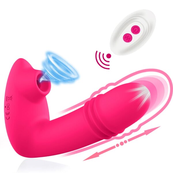 Remote Vibrator Telescopic Sucking Vagina G Spot Massager Clitoris Stimulator Female Masturbators Dildo For Women Sex Toys
