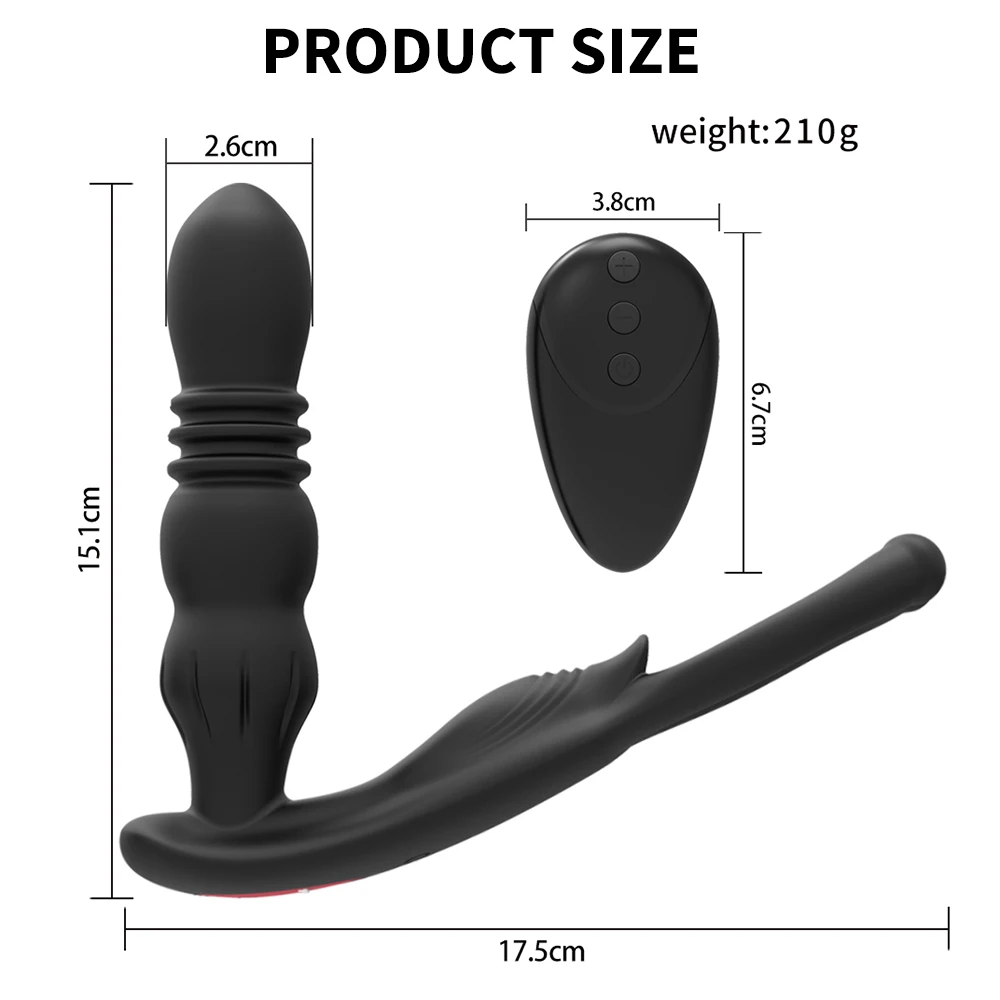 Telescopic Male Prostate Massager Silicone Dildo Vibrator Female Sex Toys for Women Men Remote Control Anal Butt Plug Vibrators