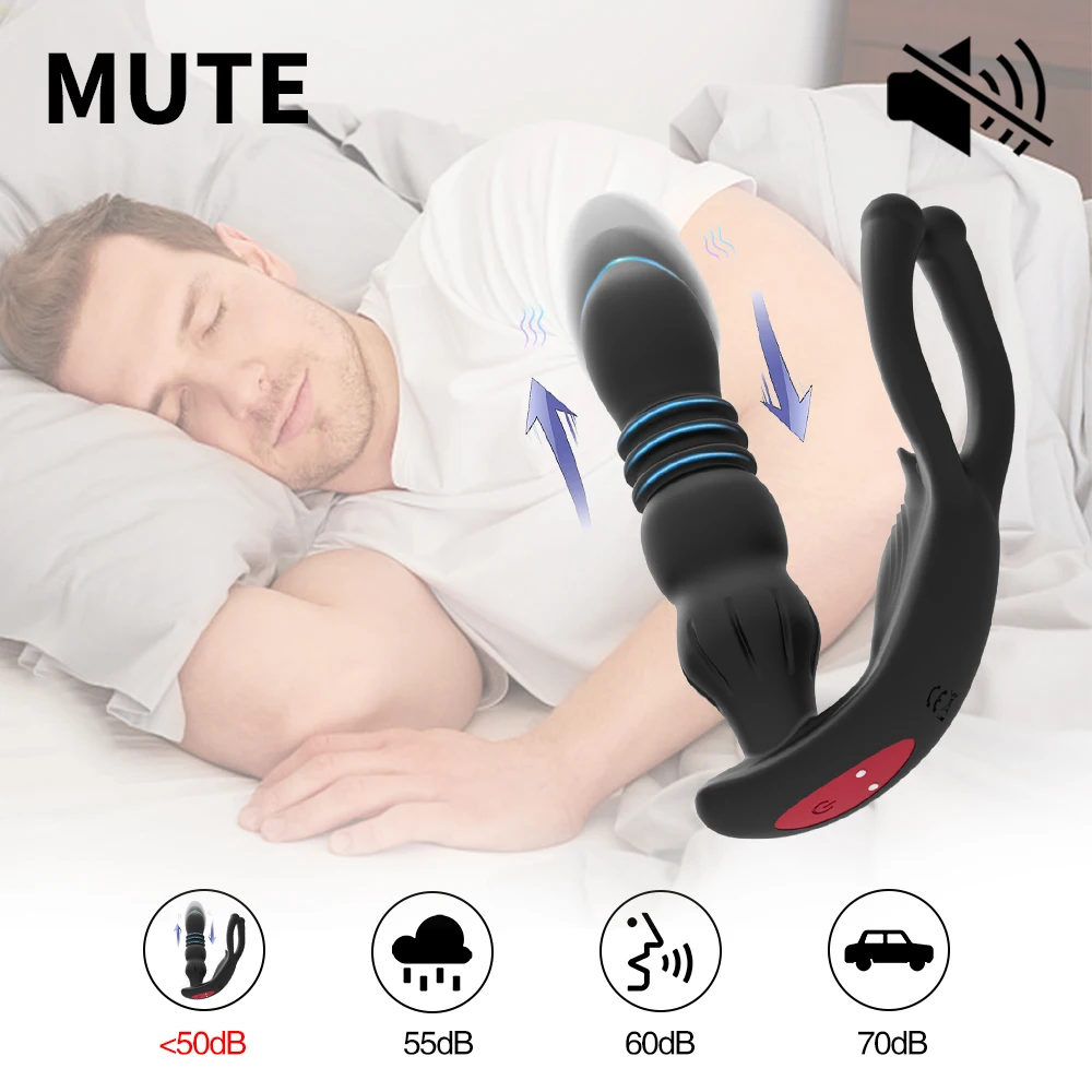 Telescopic Male Prostate Massager Silicone Dildo Vibrator Female Sex Toys for Women Men Remote Control Anal Butt Plug Vibrators