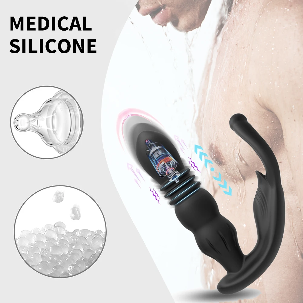 Telescopic Male Prostate Massager Silicone Dildo Vibrator Female Sex Toys for Women Men Remote Control Anal Butt Plug Vibrators