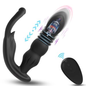 Telescopic Male Prostate Massager Silicone Dildo Vibrator Female Sex Toys for Women Men Remote Control Anal Butt Plug Vibrators