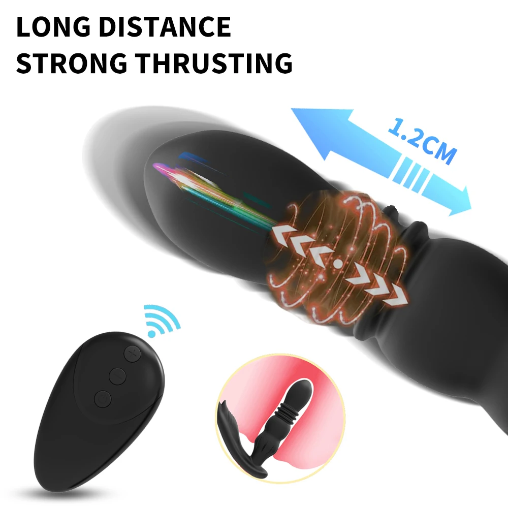 Telescopic Male Prostate Massager Silicone Dildo Vibrator Female Sex Toys for Women Men Remote Control Anal Butt Plug Vibrators