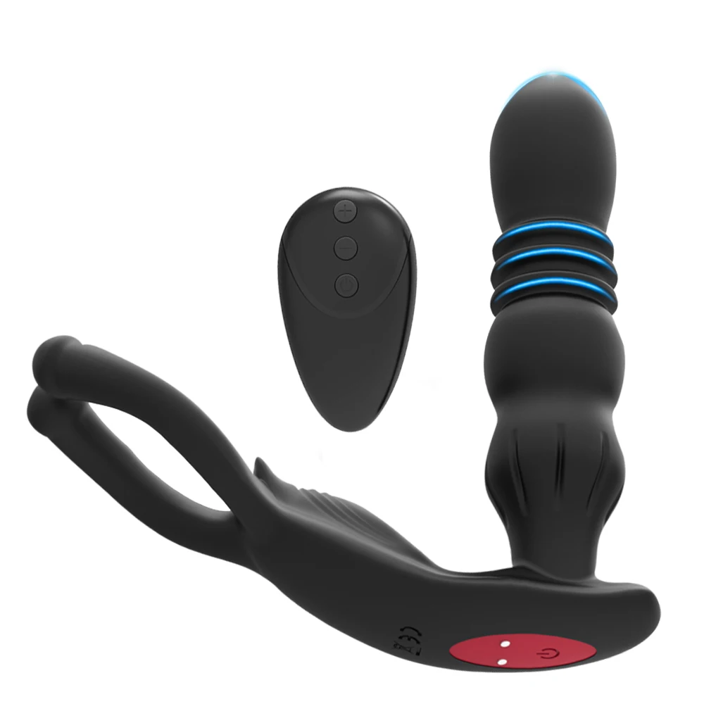Telescopic Male Prostate Massager Silicone Dildo Vibrator Female Sex Toys for Women Men Remote Control Anal Butt Plug Vibrators