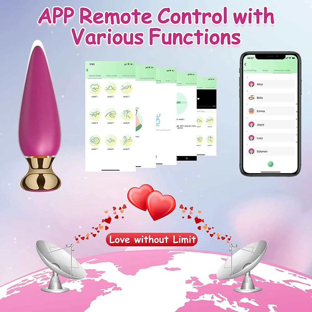 Bluetooth Anal Vibrator Wireless APP Remote Anal Plug Sex Toy For Men Women G-spot Dildo Vibrator Butt Plugs Prostate Massager