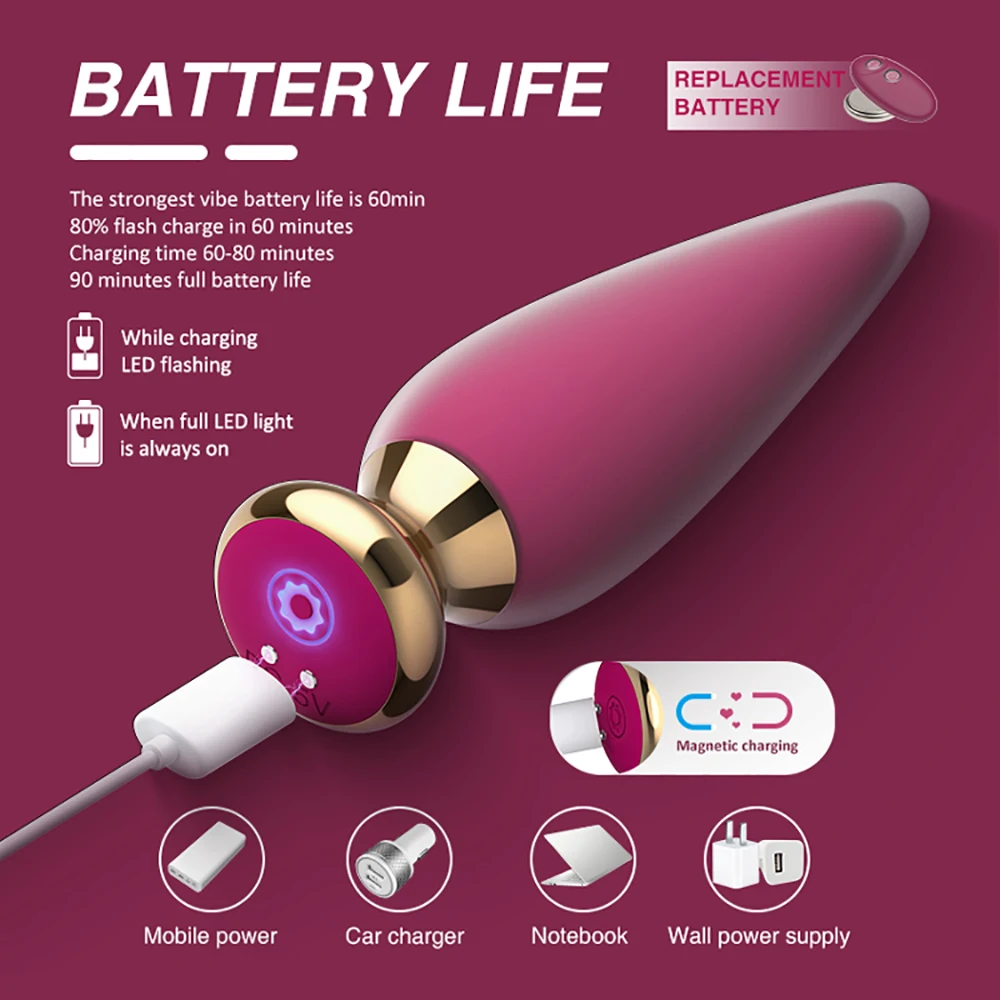 Bluetooth Anal Vibrator Wireless APP Remote Anal Plug Sex Toy For Men Women G-spot Dildo Vibrator Butt Plugs Prostate Massager