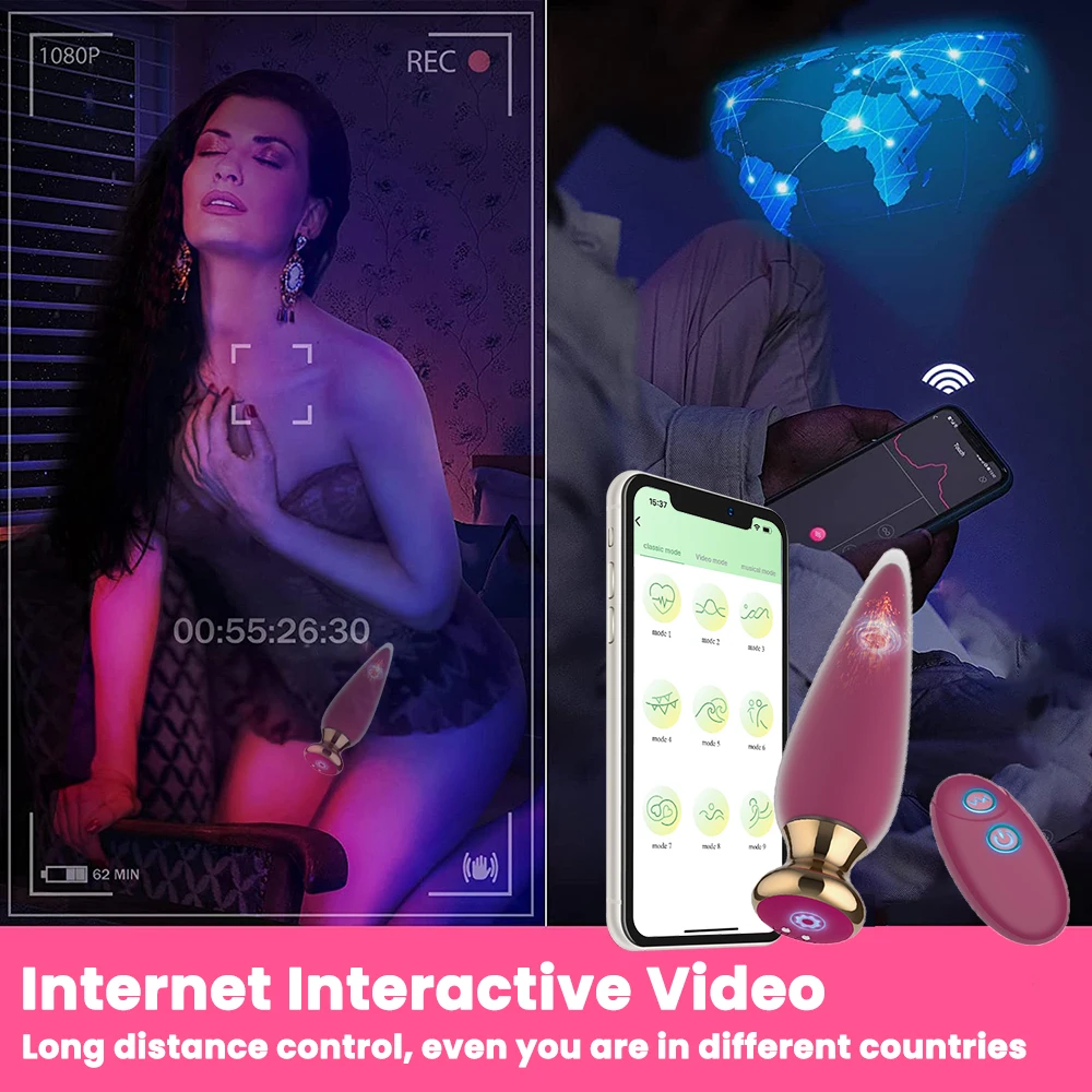 Bluetooth Anal Vibrator Wireless APP Remote Anal Plug Sex Toy For Men Women G-spot Dildo Vibrator Butt Plugs Prostate Massager