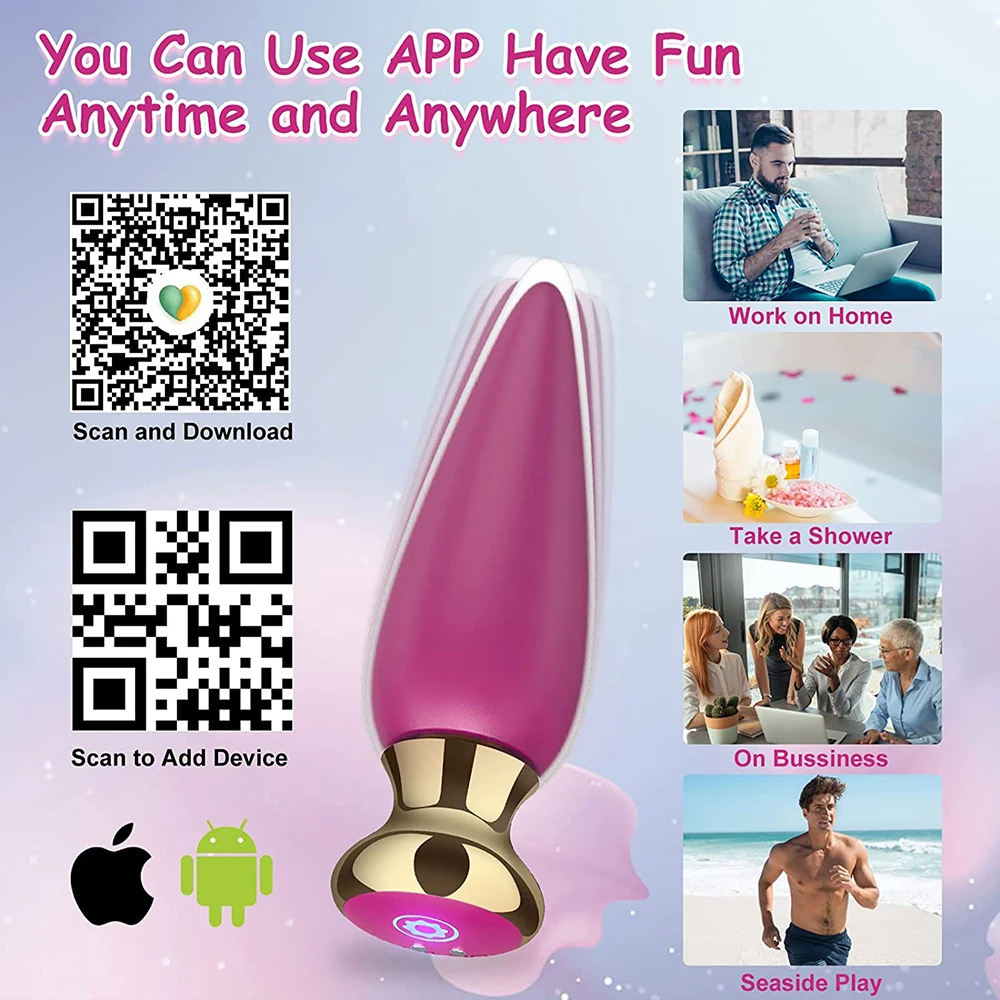 Bluetooth Anal Vibrator Wireless APP Remote Anal Plug Sex Toy For Men Women G-spot Dildo Vibrator Butt Plugs Prostate Massager