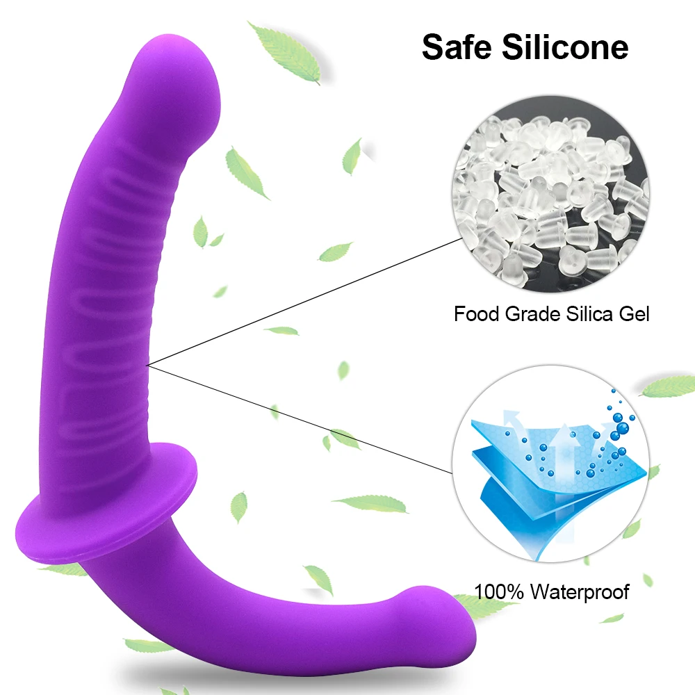 Strapless Strap-on Realistic Silicone Dildo for Anal Vagina Stimulation Double Side Adult Sex Toy for Male Female Lesbian Couple Strapless Strap-on Realistic Silicone Dildo for Anal Vagina Stimulation Double Side Adult Sex Toy for Male Female Lesbian Couple