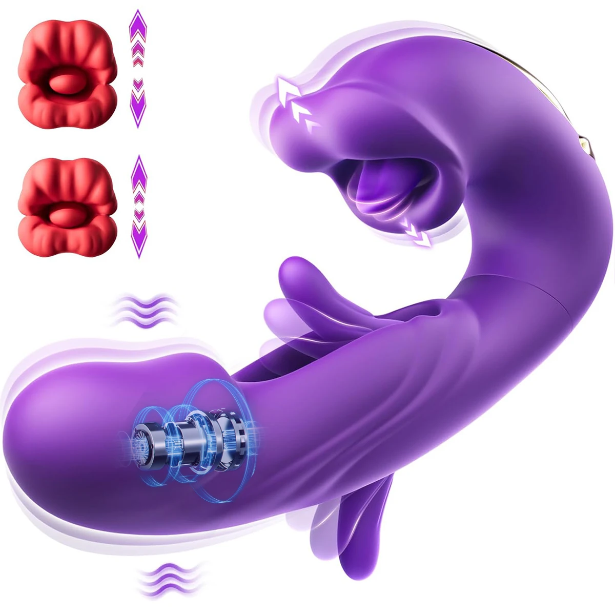 Finger Flapping Mouth Vibrator G Spot Tongue Vibrating Massager Clitoral Stimulation Realistic Dildo Anal Sex Toys for Women