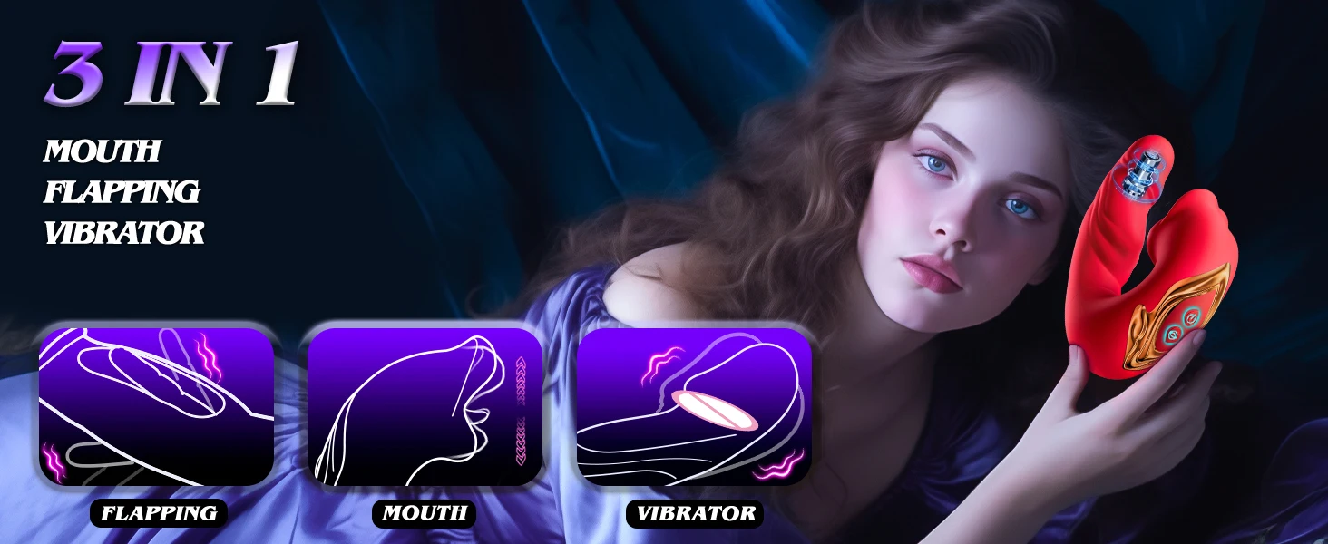 Finger Flapping Mouth Vibrator G Spot Tongue Vibrating Massager Clitoral Stimulation Realistic Dildo Anal Sex Toys for Women