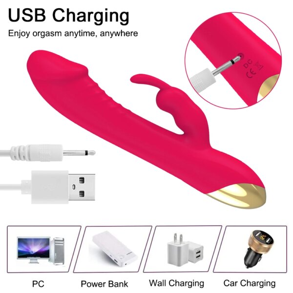 Dildo Vibrators for Women with Clit Stimulator 2 in 1 Clitoris Vaginal Anal Massager Machine Sex Toys for Couple Adults Good 18+