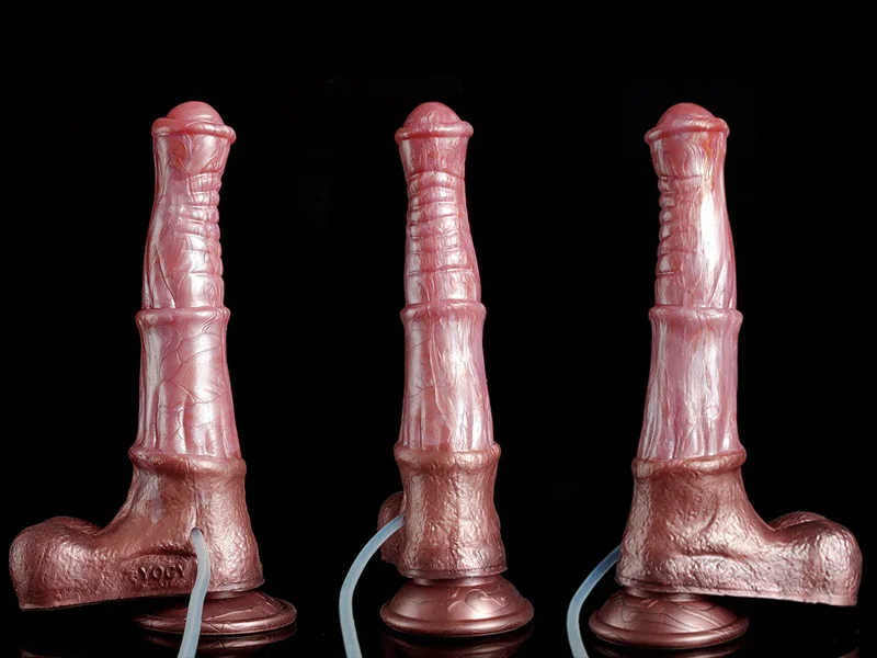 YOCY Realistic Horse Dildo Ejaculating Stimulaotr Adult Toy For Men Cock Dick With Sucker Silicone Fantasy Animal Penis Sex Shop