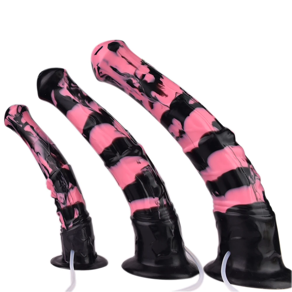 FAAK Long Ejaculation Dildo Large Fantasy Horse Squirting Penis With Suction Cup Size S M L Silicone Anal Plug Sex Toys Shop